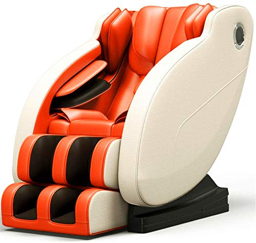 MOLVUS Anti-stress Neck Massage Cushion, Full Body Shiatsu Massage Chair, Compresses Vibration, Kneading, Desks and Massage Chairs for Adults (Orange)