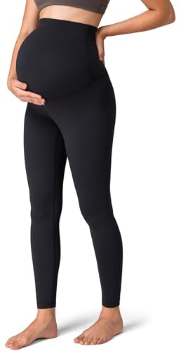Colorfulkoala Womens Dreamlux Maternity Leggings Over The Belly 25 Inseam Soft Activewear Yoga Pregnancy Pants(M, Black)