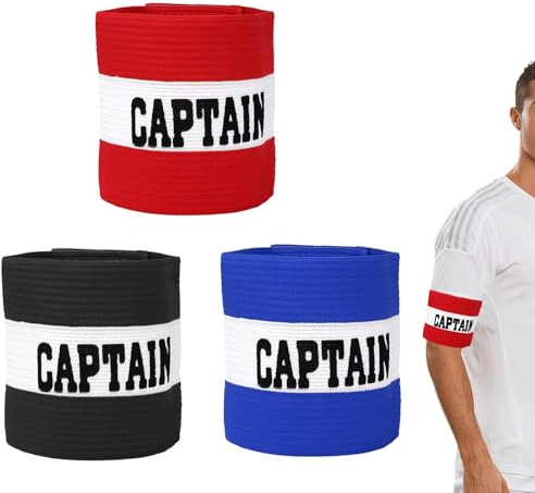 3PCS Captains Armband Adjustable Football Captain Arm Band Kids Multicolor Elastic Sports Arm Band Captain Armbands Arm Bands for Football Training, Adult & Youths