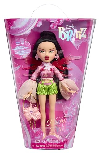 Bratz Fashion Pixiez Jade - Collectible Fantasy Doll with Real Fashions and Accessories, Wings Transform into a Ring, Pink