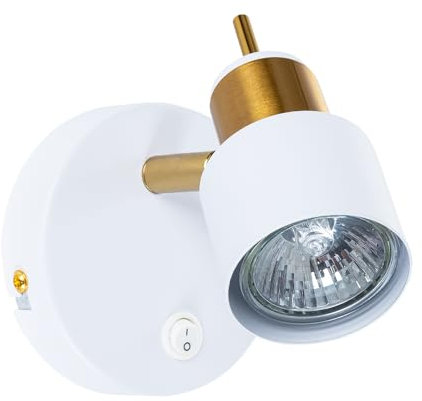 ARTE LAMP Wandlampe für 1 LED Lampe – Wandleuchte innen für Küche – mit weißer Metall-Lampenfassung, Lampenschirm und Kabel