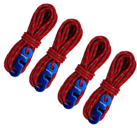 Happyyami 4 Piezas cordón de la Tienda Accesorios de Camping Accesorios para el Camping estacas de Tiendas de campaña pabellón luz de la Tienda Cuerda para Acampar Cuerda Tipo línea Rojo