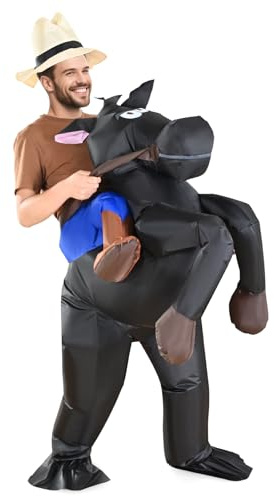 Niest Disfraz inflable de Halloween para montar a caballo, divertido traje de Halloween para adultos, talla única (1.55 m - 1.9 m) para fiesta de cosplay, cumpleaños, evento, regalo