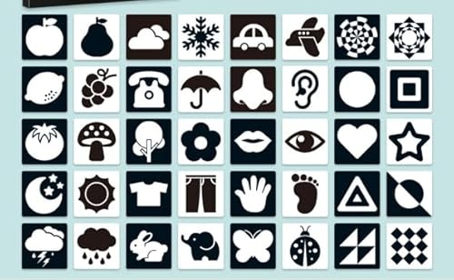 20 piezas libro bebe 0-3 meses bebé tarjetas flash negro y blanco, juguetes para el desarrollo del cerebro del recién nacido, tarjetas de actividades de aprendizaje por estimulación visual -14.5 X