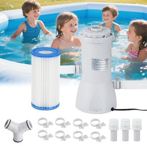 1000 GPH Above Ground Pool Filter Pump, Powerful Pool Filters System Above Ground Quickly and Effectively Improves the Cleanliness of Your Pool Water, Pool Pumps for Above Ground Pools