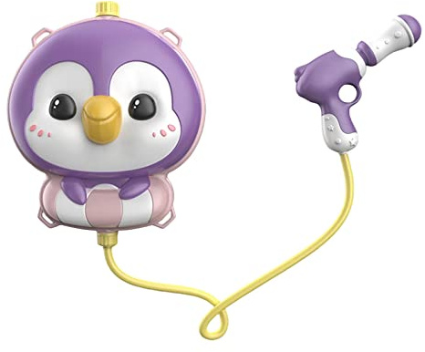 Qianly Pistola Ad Acqua per Bambini con Zainetto, Serbatoio da 2500 Ml, Giocattolo a Pompa, Tracolla Regolabile, Funzione Anti-Perdita, Adatta per Giochi in, Pinguino