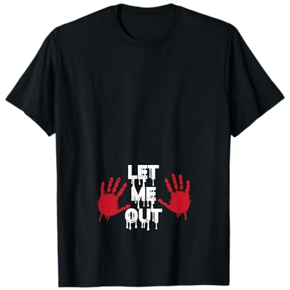 Halloween Pregnancy Announcement Let Me Out Zombie T-Shirt