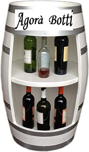 Agorà Botti Fass Weinregal weiß mit Ablage innen