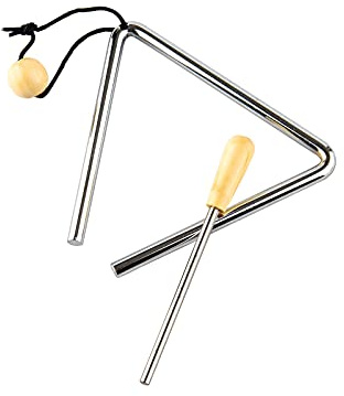 Musfunny Triangle Percussion Instrument 5 inch: Hand Triangle Instrument with Striker - Steel Triangle with Hanging Loop for Concerts Musical Performances