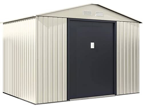 Habitat et Jardin Caseta de jardín metálica Nebraska - 5,30 m² - Beige/Gris Antracita
