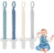 Kryzalite® Paquete de 4 clips para chupete de algodón con forma de cuerda tejida para niños y niñas, flexibles e inoxidables, seguros para recién nacidos (caqui, gris, verde, azul)