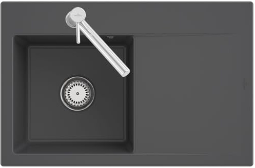 Villeroy & Boch Subway Style 45 Graphite - 3348 01 i4 Keramikspüle Handbetätigung