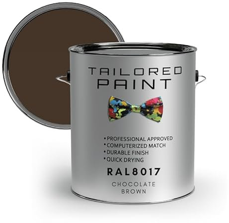 Tailored Paint uPVC Window & Door 1K Paint Brush or Spray On - Matt Finish - RAL8017, Chocolate Brown - 2500ml (2.5L) Tin