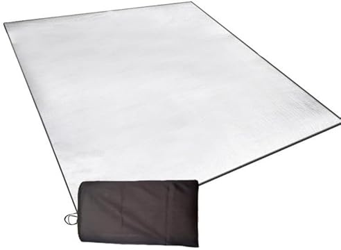 Aluminium Isomatte Camping 200 x 150 cm, Camping Bodenmatte aus Aluminiumfolie, Faltbare Aluminium Camping Schlafmatte, Isolierende Schaumstoffmatte für Zelt, Reflektierende Matte