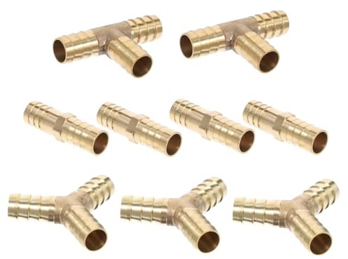 BELLIFFY Schlauchverbinder Gerade Aus Messing Y-förmige Kupplung Schlauchadapter Männlich Männlich Crimpverschraubung Für Luftschlaucharmaturen Mit Verschiedenen Fittings Für Garten