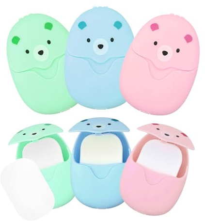 Bojueshaw Portable Mini Foam Paper Soap Sheet,3 Box Disposable Paper Soap,Travel Soap Sheets for Home Travel Camping and Outdoor Activities