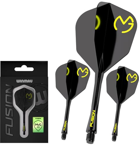 WINMAU Darts - Fusion Integrerat flyg- och axelsystem - No.2 Form och design - Finns i kort, mellan och medium - Finns i olika färger