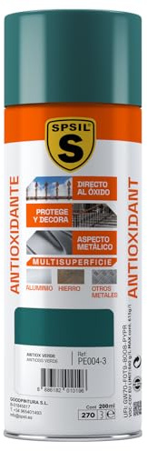 SPSIL Pintura Imprimación Antióxido en Spray Verde Carruaje 200ml - Mejora la Adherencia de la pintura - Aplicación Directa al Óxido - Previene la Corrosión - Secado Rápido