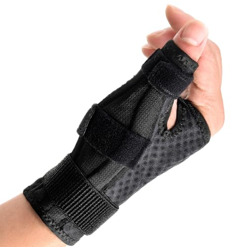 GINTRON Ergonomische Daumenbandage Rechts und Links, Stabilisierende & Atmungsaktiv Daumenschiene, Verstellbare Daumenorthese bei Arthrose, de-Quervain-Syndrom, Sehnenscheidenentzündung, Schnappdaumen