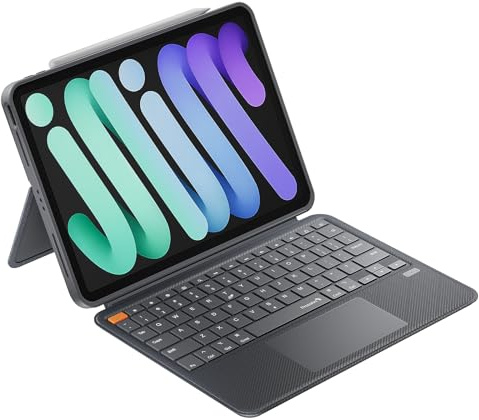 ProtoArc TK500 fodral med tangentbord iPad Air 11 M3/M2, magnetisk QWERTZ DE | Klickbar styrplatta, för iPad Pro 11, FR4-platta, Apple pennhållare, 4 lägen, grå