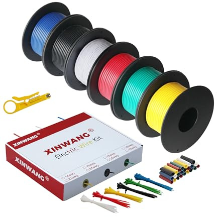 XINWANG 30AWG 0,05mm² PVC-Litzen-Set, 6 Farben, 25m je Farbe