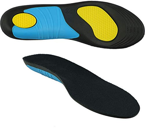Einlegesohlen Arbeitsschuhe für Beruf, Alltag und Sport - Einlegesohle Gel mit optimaler Stoßdämpfung und Stabilisierung 42/45 EU, zuschneidbar für Größe 42 bis 46