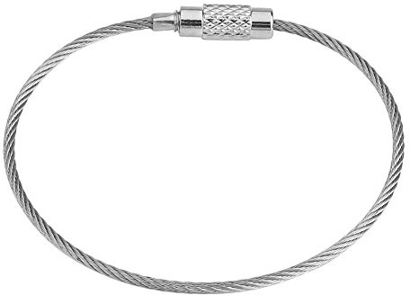 Trådnyckelringar nyckelringar i rostfritt stål 60 st 1,5 mm 6 tum delade nyckelringar flygplanskabel nyckelring öglor för att hänga tunga bagagetaggar eller ID-taggar Keepers Twist silver