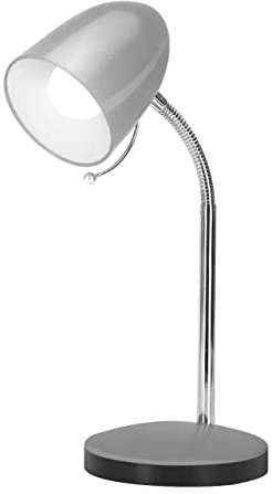 Lámpara de escritorio de mesa, lámpara de lectura, lámpara de noche, lámpara de mesita de noche, retro, de metal con cuello de cisne, orientable, con interruptor de cable, casquillo E27 (sin bombilla,