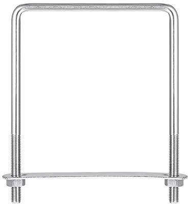 sourcing map Vierkant-U-Bolzen, 2 Sets 112 mm Innenbreite 150 mm Länge M8 304 Edelstahl U-Klemmschraube mit Muttern und Platten, für Bootsanhänger