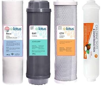 Standart Filterset 10 Zoll | Ersatzfilter für Osmoseanlagen und Umkehrosmose Wasserfilter | Qualität von aqua lotus I 4 tlg.