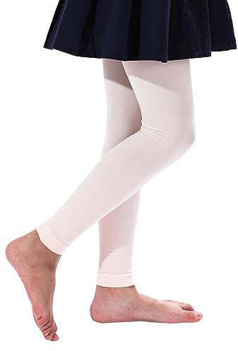 EVERSWE Medias de microfibra sin pies para niña, mallas de baile de ballet, leggings ultra suaves, Rosa ballet, 11- 13 años