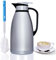 Thermoskanne 102 OZ, KTQUICK Doppelwandige Vakuum Thermo Kaffeekanne, 3 l großes Fassungsvermögen, geeignet für große Familien und kleine Partys, Silber