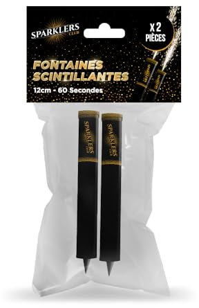 Set di 2 fontane luminose e scintillanti, 60 secondi, candele per torte di compleanno e bottiglie di champagne, consegna 24 - 48 ore - SPARKLERS CLUB