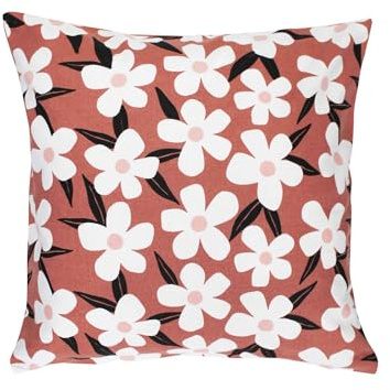 Douceur d'Intérieur Darcy Kissenbezug (40 x 40 cm), Terracotta, Bedruckte Baumwolle