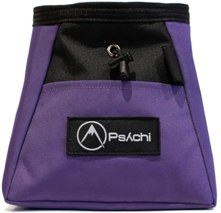 Psychi OG Chalk Bucket Bag with Storage Pockets and Carry Strap For Rock Climbing Bouldering Gym (Berry Purple)