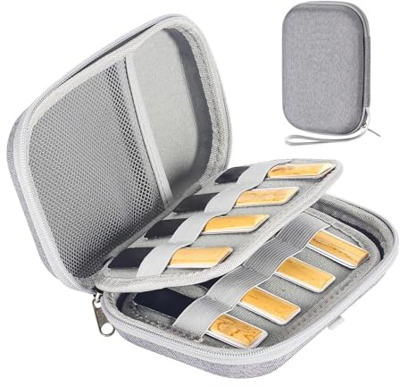 Gupcaqosjw Estuche de cañas para cañas de clarinete, Estuche de cañas de clarinete - Caja de soporte para cañas de saxofón de gran capacidad de 20 piezas | Bolsa de almacenamiento de cañas de saxofón