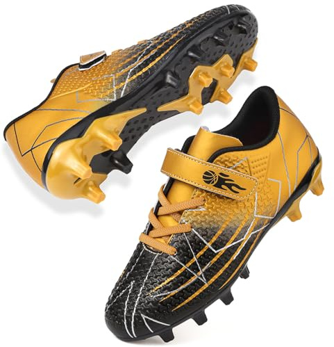 Mufanton Chaussures de Football Garçon Crampons Enfant Professionnel Chaussure de Foot Low-Top Spike Entrainement Chaussures de Sport en Plein Athlétisme Compétition