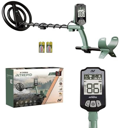 Detector de Metales Profesional Minelab X-Terra Intrepid All Terrain para Adultos y niños, con Bobina Impermeable, 2 Modos de detección e identificación Clara de Objetivos