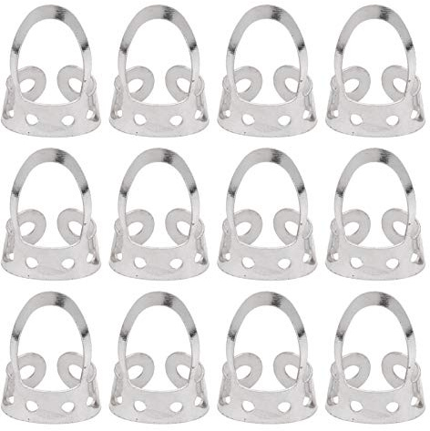 Phefop 12pcs Finger Picks String Plucking Tool Reduce Hand Pain Adjustable Stainless Steel Banjo Ukulele Guitar (Silver)