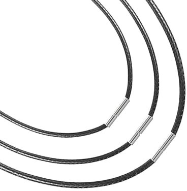 3PCS Leather Necklace Set - Adjustable Waxed Cord Necklaces (45cm, 50cm, 70cm) for Pendants & Charms - Unisex Jewelry Chain - Durable, Stylish & Comfortable for Men & Women