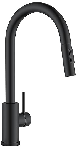 APPASO Black Kitchen Tap, WRAS Cetified Kitchen Mixer Taps with Pull Out 2 Spray Modes, High Arc 360° Swivel & Single Lever, High-Pressure Sink Faucet for Modern Kitchens