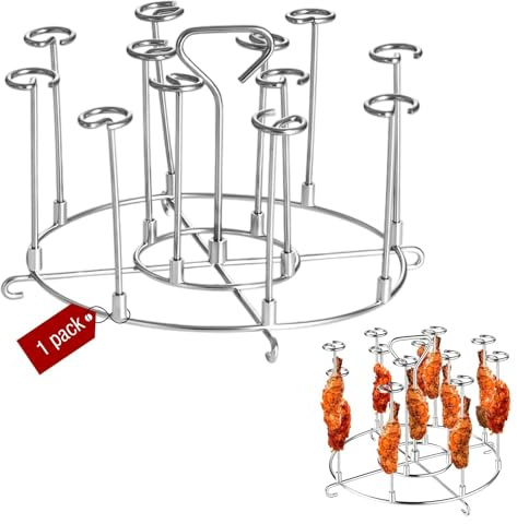 MUNTE Spießständer für Die Heißluftfritteuse Abnehmbar, Spieße Airfryer, Vertikaler Spieß Rack Set, Runder Heißluftfritteusen-rack 18,5 × 10 cm, für Gegrillte Chicken Wings, Kebabs, Würstchen