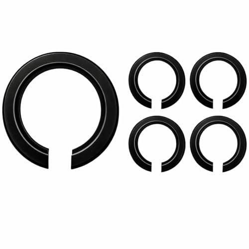 PUNTO ES LIGHTING Anillos Reductores para Pantalla – Pack 5 Unidades 42 mm a 29 mm, Adaptador Pantalla Lámpara E27 a E14, Convertidor Portalámparas, Plástico Resistente Negro