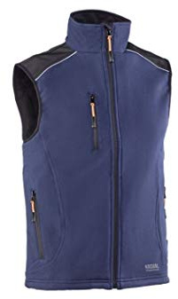 Juba Chaleco cortavientos de 94% poliester/6% elastano, Azul, XL