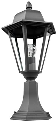 Lindby Luminaire extérieur Edana à intensité variable (Moderne) en Noir Aluminium (1 lampe,à E27), Borne lumineuse borne luminaire pour socle