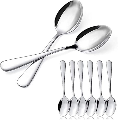BESCH 6 cucchiai da dessert in acciaio inox 15 x 3,2 cm (cucchiai da dessert)