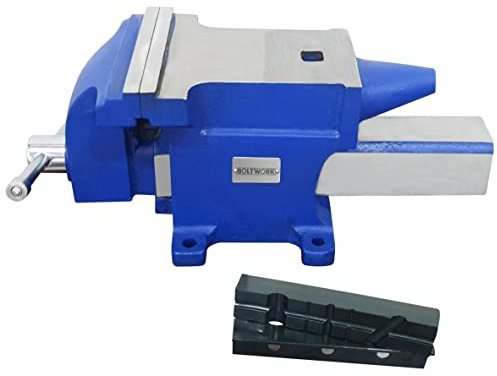 BOLTWORK Schraubstock und Amboss-Ingenieur, 2-in-1-Kombi-Schraubstock mit Amboss, 15.2 cm, 18 kg, mit magnetischen weichen Backen, 1 % des Verkaufswerts wird an Kinderkrankenhaus Sheffield gespendet