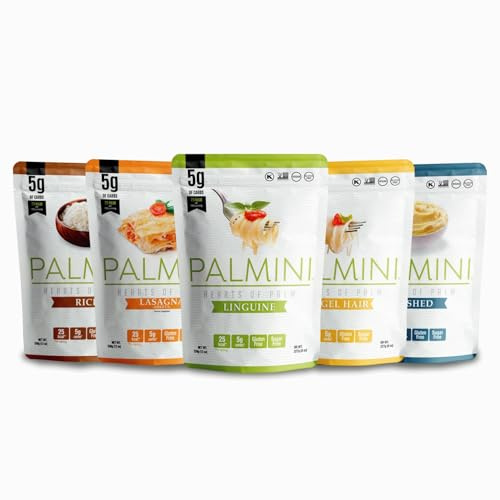 NEW! Palmini Pouch VARIETY PACK | Linguine | Angel Hair | Lasagna | Rice | Mashed | 4g of Carbs | As Seen On Shark Tank | Gluten Free (12 Ounce)