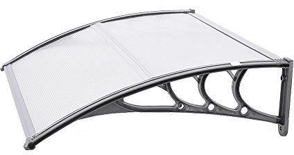 Panana Front Door Canopy Awning Shelter Roof Front Back Porch Outdoor Shade Patio Rain Cover Rain Shelter for Back Door, Porch, Window 82X200CM Brown Color