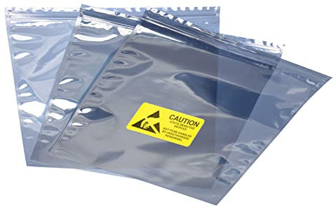 Rebower Antistatik Beutel ESD Schutzbeutel Wiederverschließbar mit Etiketten [für Elektronisches Gerät GPU Harte Antrieb SSD HDD Hauptplatine] - 11x13/20 Pack